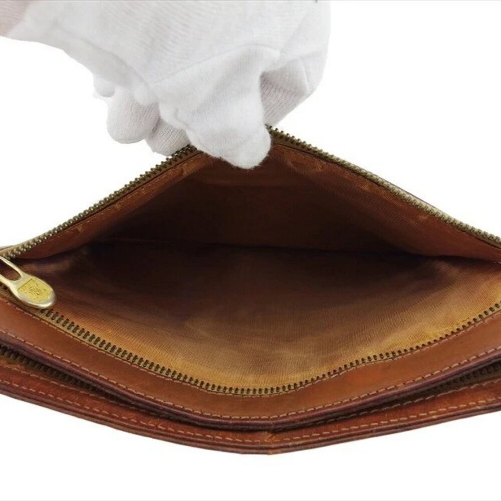 CELINE Clutch bag Brown beige gold Women Authentic secondhand - Picture 5 of 8